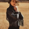 Women's Boho Black Fringe Vince Jacket (3)