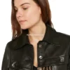 Women's Cow Print Black Leather Fashion Jacket (3)
