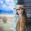 Women's Wild West Shearling Leather Bomber Jacket (1)