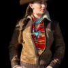 Women's Wild West Shearling Leather Bomber Jacket (3)