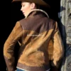 Women's Wild West Shearling Leather Bomber Jacket (4)