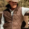 Yellowstone John Dutton Brown Quilted Vest (1)