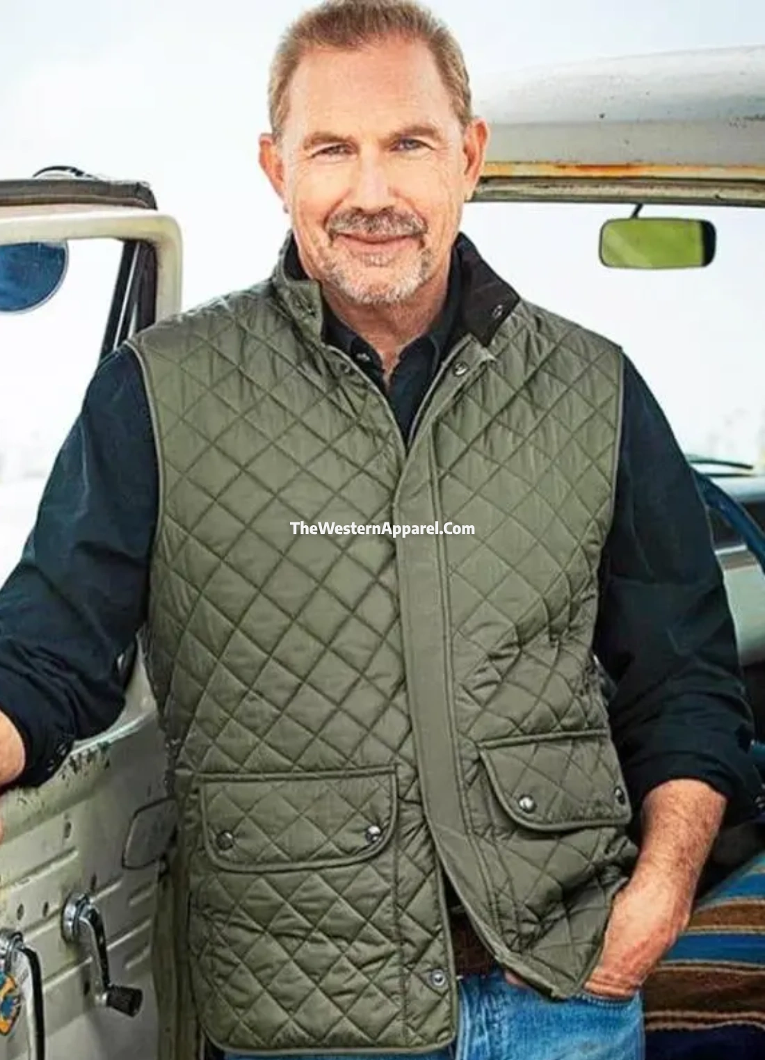 Yellowstone-John-Dutton-Green-Quilted-Vest-Western-Apparel-2