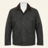 Yellowstone John Dutton Grey Cotton Western Jacket Front