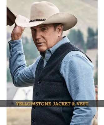 Yellowstone John Dutton Grey Wool Vest