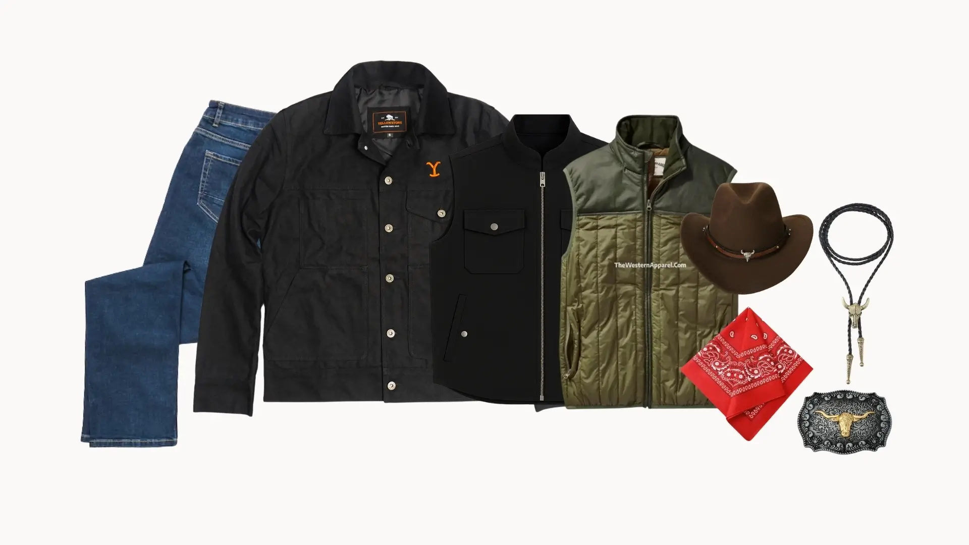 Yellowstone Rip Wheeler Outfit Set jacket Vest pant hat and more