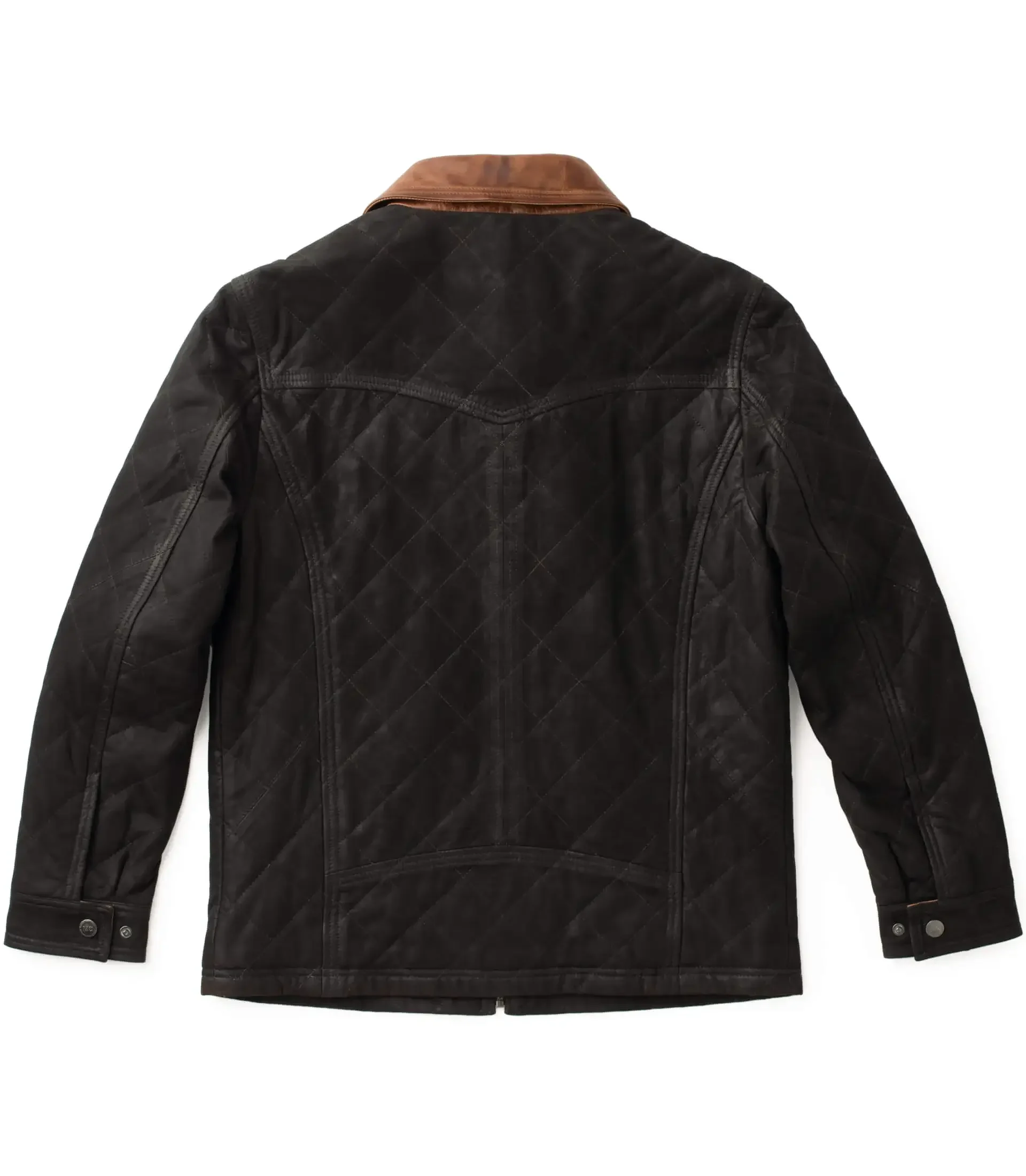 Men’s Hickory Quilted Waxed Suede Leather Jacket