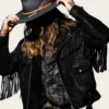 Mens-Black-Fringes-Suede-Leather-Western-Jacket