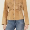 Womens Fringe suede Jacket