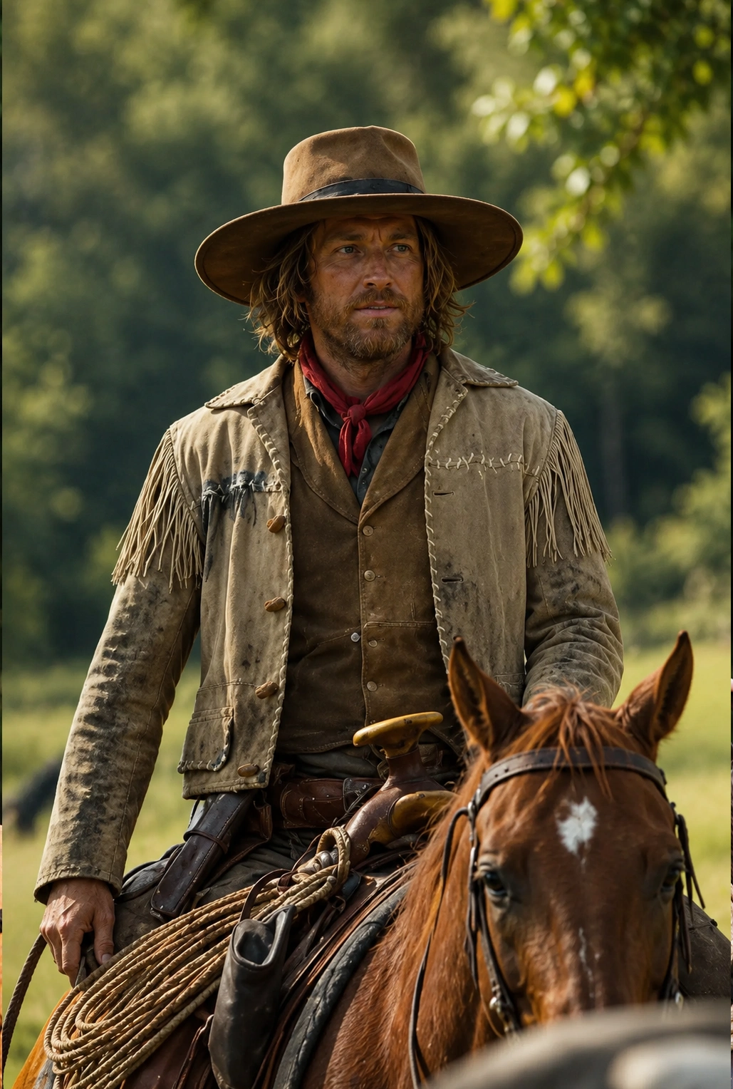 1883 Ennis Cowboy Brown Fringe Leather Jacket