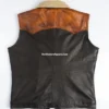 Men Two-Tone Leather Sherpa Collar Vest (2)
