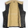 Men Two-Tone Leather Sherpa Collar Vest (4)
