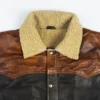 Men Two-Tone Leather Sherpa Collar Vest (5)