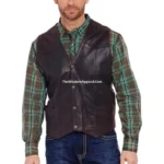Men's Antique Chocolate Leather Vest