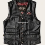 Vintage Grandbluff Classic Black Leather Vest