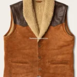 Roberts Men's Western Cowhide Leather Sherpa Vest