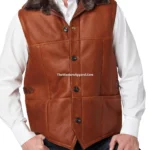 Men's Western Shearling Leather Vest