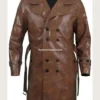 Yellowstone Origin 1883 James Dutton Brown Leather Trench Coat (2)