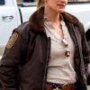 Katee Sackhoff Shearling Collor Bomber Jacket