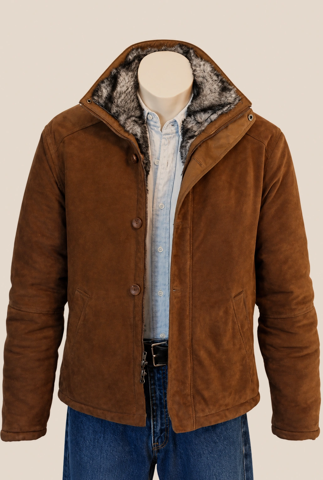 Men's Longmire Vintage Brown Suede Leather Jacket