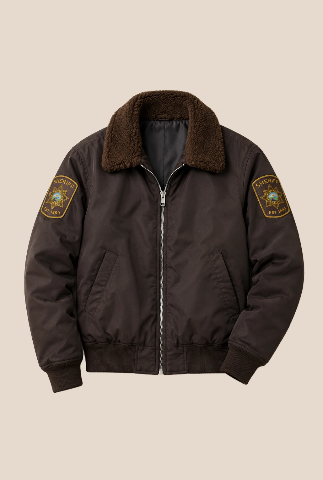 Alternative view of Longmire Katee Sackhoff Distressed Shearling Bomber Jacket