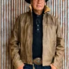Longmire Vintage Beige Leather Jacket