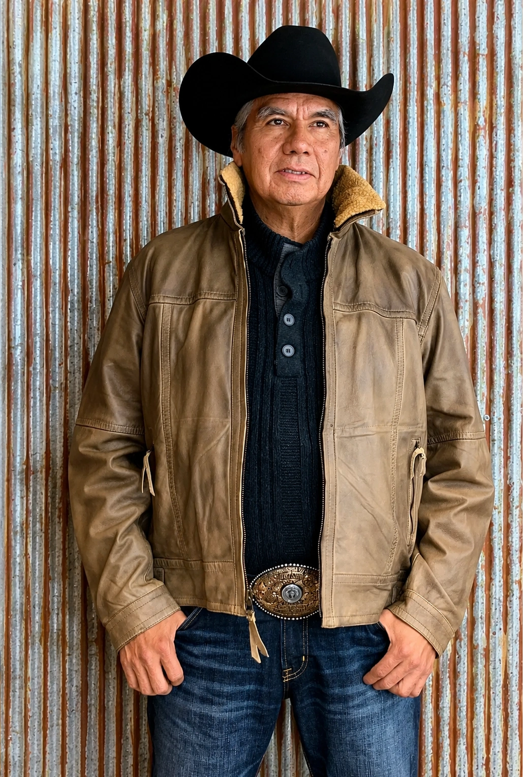 Longmire Vintage Beige Leather Jacket