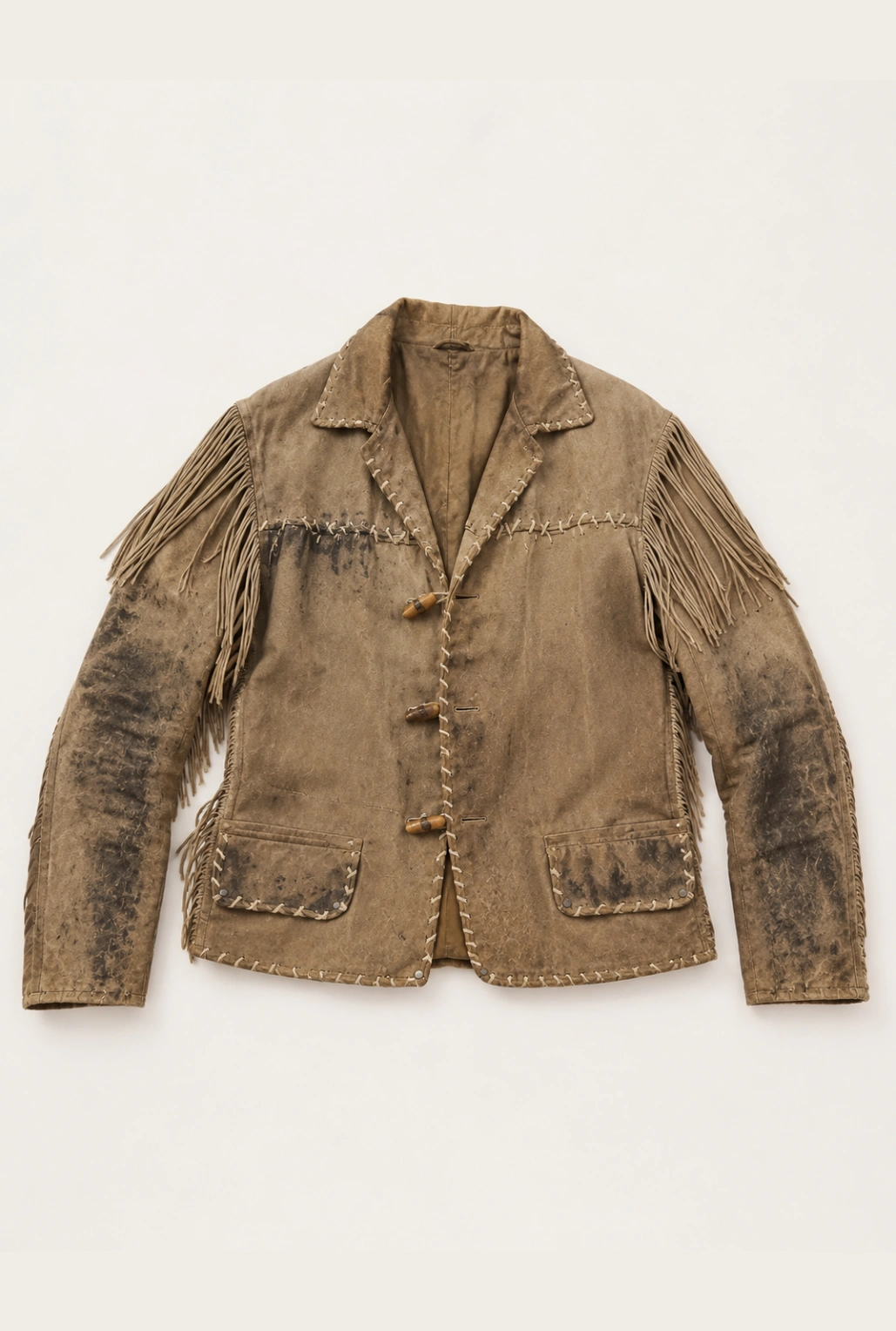 Yellowstone Season 1 Ennis Fringe Green Leather Jacket