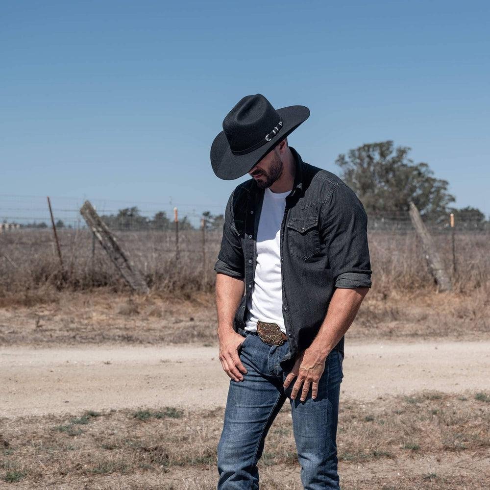 Cowboy-Black-Felt-CowboyHat-Men-The-western-apparel