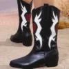 Fashion Mixed Color Cowgirl High Knee Boots with Pointed Toe