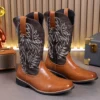 Men’s Fashion High Top Western Boots with Embroidered Print (9)