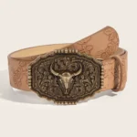 Neutral Style Niutou Buckle Designer Belt