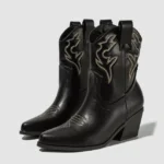 Women’s Embroidered Western Cowboy Ankle Boots – Pointed Toe