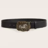 Peony Patterned PU Belt with Neutral Horse Head Buckle The Western Apparel (3)
