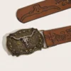 Retro Cowboy Wind Belt with Western Buckle (3)
