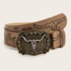 Retro Cowboy Wind Belt with Western Buckle (5)