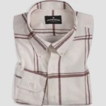 Men's Oakridge Brown & White Tartan Brushed Flannel Shirt