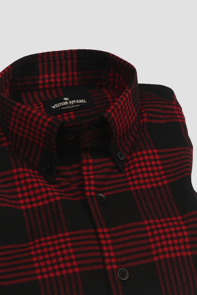 Men's Crimson Ridge Redline Checkered Flannel Shirt