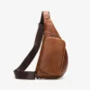 Tan Leather Crossbody Saddle Bag (5)