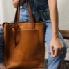 The Premium Tan Leather Work Tote Bag (1)