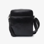 Traveler's Black Leather Crossbody Pouch