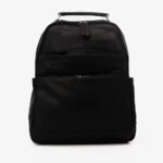 Urban Black Leather Traveler Backpack