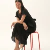 Western Elegance Cotton Dress with Schiffli Embroidery 4