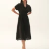 Western Elegance Cotton Dress with Schiffli Embroidery 5