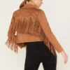 Canyon Sunset Cropped Fringe Jacket – Real Suede Western Style (1)