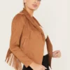 Canyon Sunset Cropped Fringe Jacket – Real Suede Western Style (3)