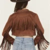 Dakota Fringe Suede Cropped Jacket – Western Studded Style (2)