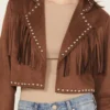 Dakota Fringe Suede Cropped Jacket – Western Studded Style (3)