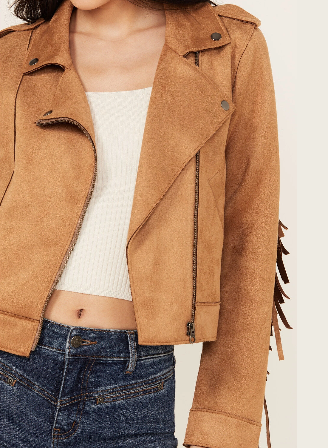 Dust Trail Fringe Moto Jacket – Camel Western Cool (3)