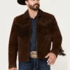 Frontier Spirit Men’s Fringe Suede Jacket – Classic Western Look (1)